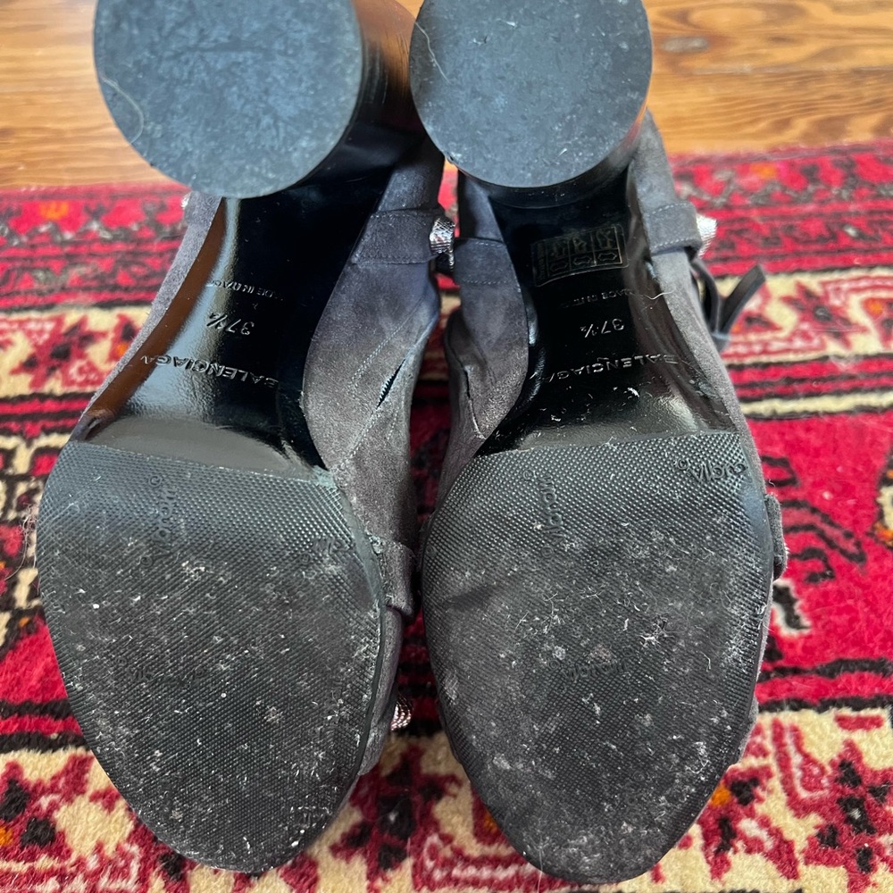 Balenciaga Grey Studded Heeled Boots - Picture 7 of 7